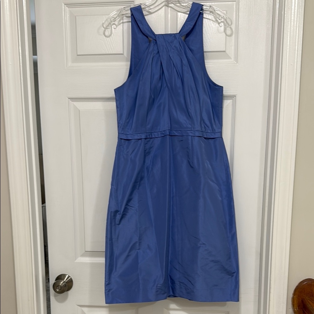 J. Crew Blue Sheath Halter Midi Dress